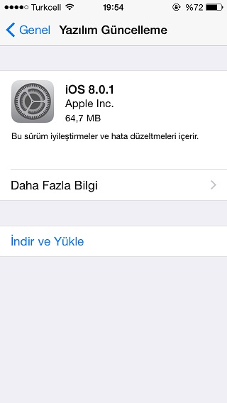  iOS 8.0.1 Yayınlandı ve Geri Çekildi - iPhone 6 icin Sebeke ve Touch id hatalari var