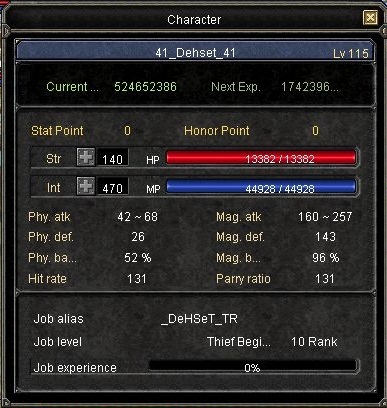  SATILDI - XiAN # 41_Dehset_41 # 115 LvL # Wizard-Cleric