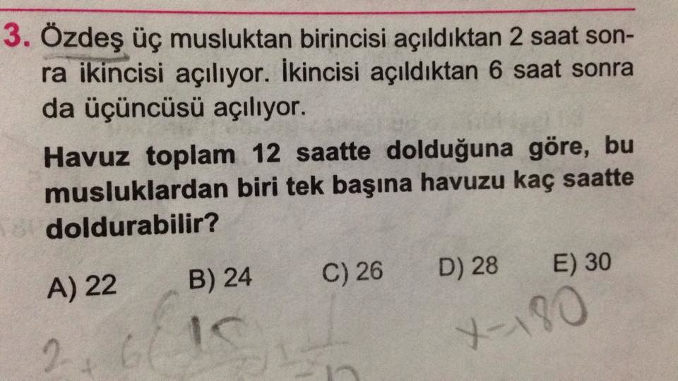  3 adet kolay işçi havuz problemi