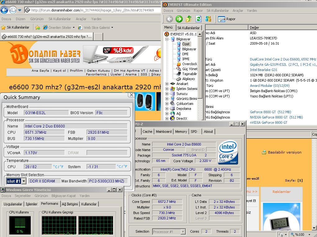  e6600 730 mhz? (g31m-es2l anakartta 2920 mhz fps ?