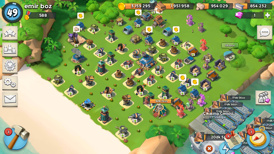  boom beach 49 seviye köy