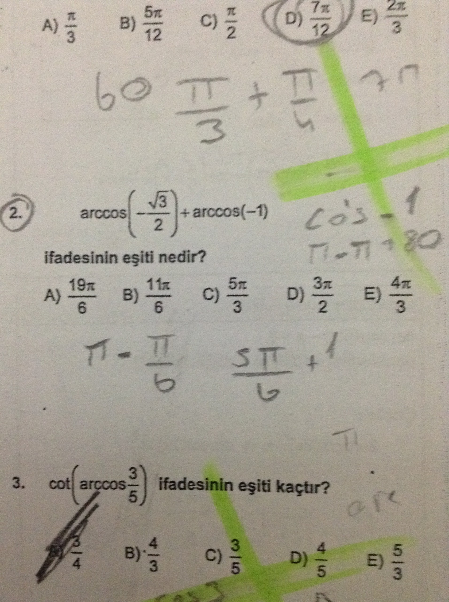  Yapamadığım trigo soruları ( zor değil )