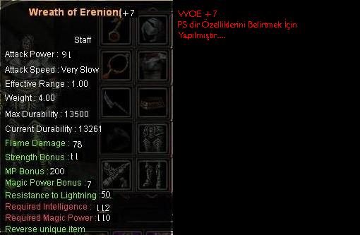 WOE +7 mi ? Scorching Staff +7 Mi ? Resimli Özellikli İtemler İçerde :P