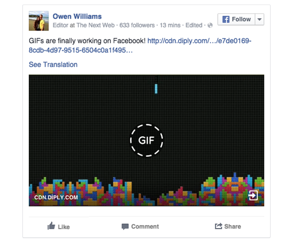 Facebook, GIF desteğine kavuştu