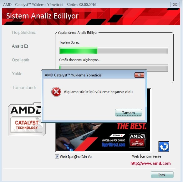  AMD Algılama sürücüsü yükleme başarısız oldu [ÇÖZÜLDÜ]