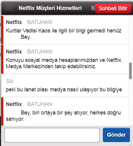 Kurtlar Vadisi Kaos, 2020’de Netflix’te İddası