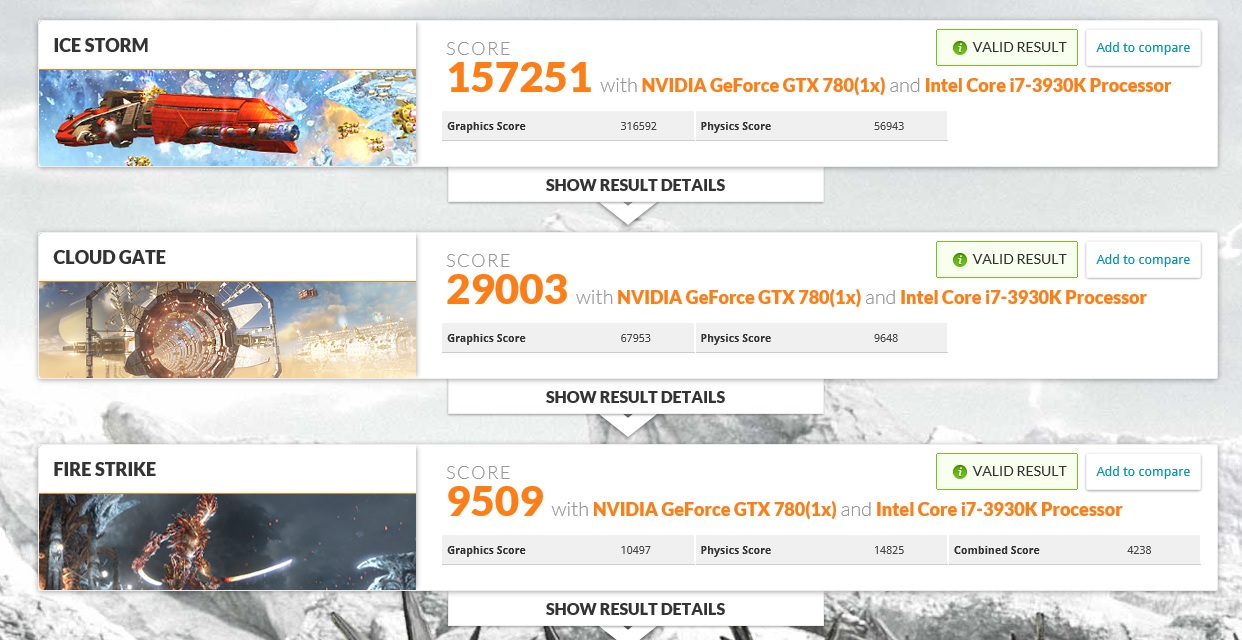  NVIDIA GeForce GTX 780 ve Intel Core i7-4930K 3DMark 11 Test Sonuçları