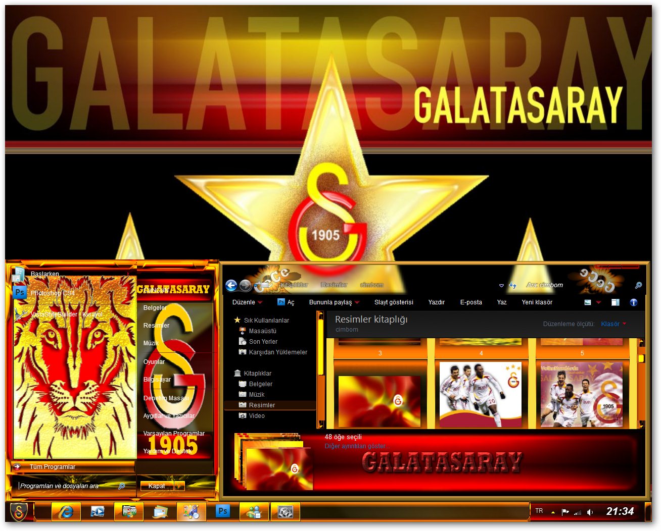  Windows7 Galatasaray Teması (Gece)Tek Fark Budur windows7 Galatasaray teması (Gece Yapım )süper dene