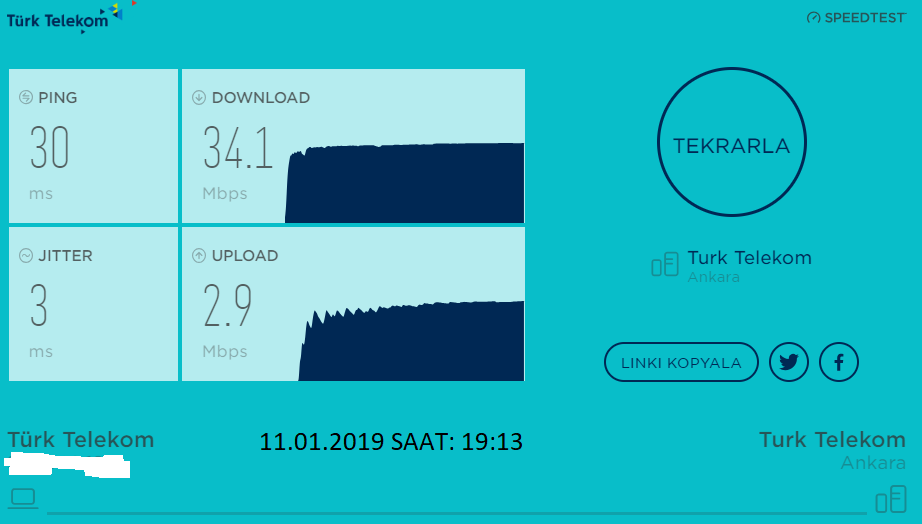 Türk Telekom 1 Ocak 2019 İtibari ile Hız Düşmesi Yaşayanlar