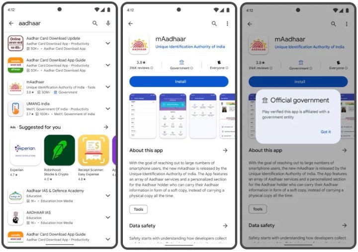 Google Play Store'da devlete ait uygulamalar etiketlenmeye başladı