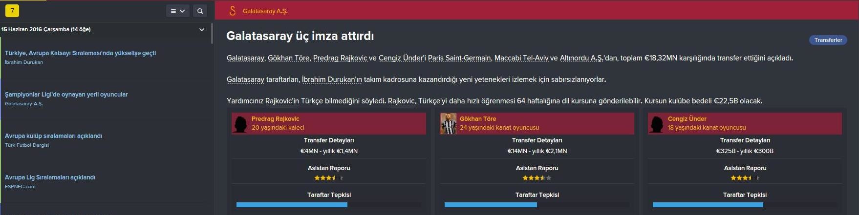  FM 2016 Galatasaray Kariyeri  -Yine yeniden- (3. sezon basladi)