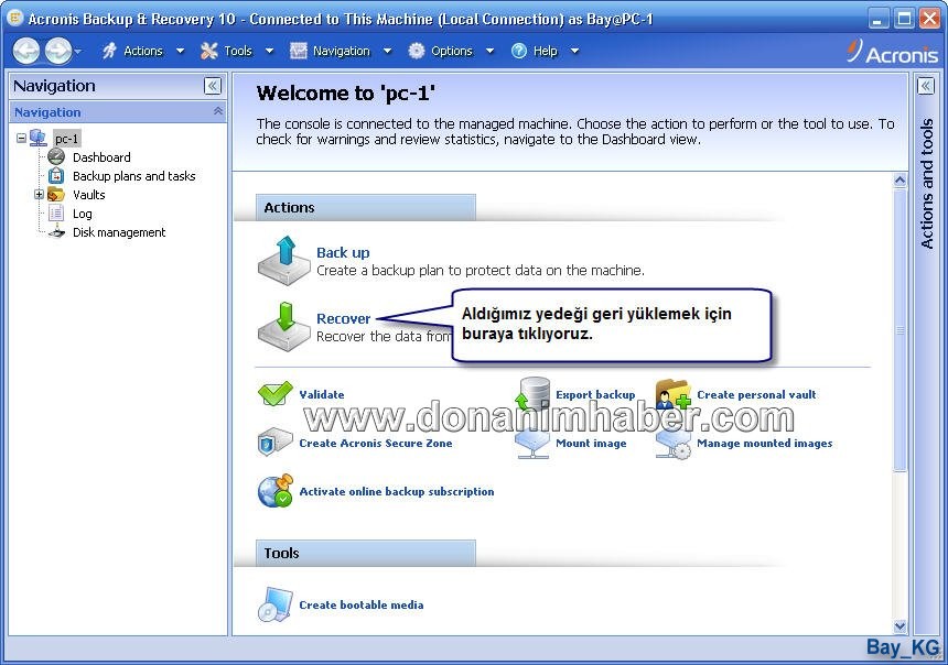  Acronis Backup & Recovery Server + Universal Restore (Resimli Anlatım)