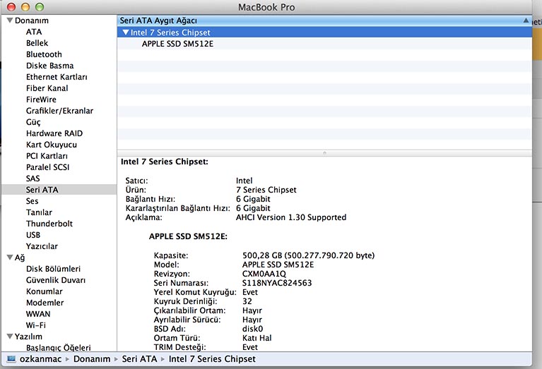  MAC SSD Sorunu