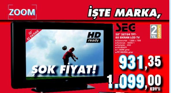  32' SEG 82 EKRAN LCD TV  - 899 YTL