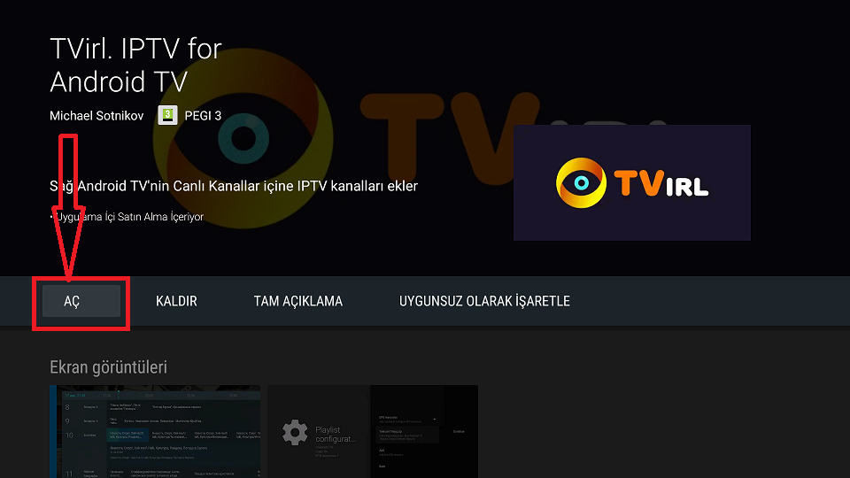 Настроить tvirl на android tv