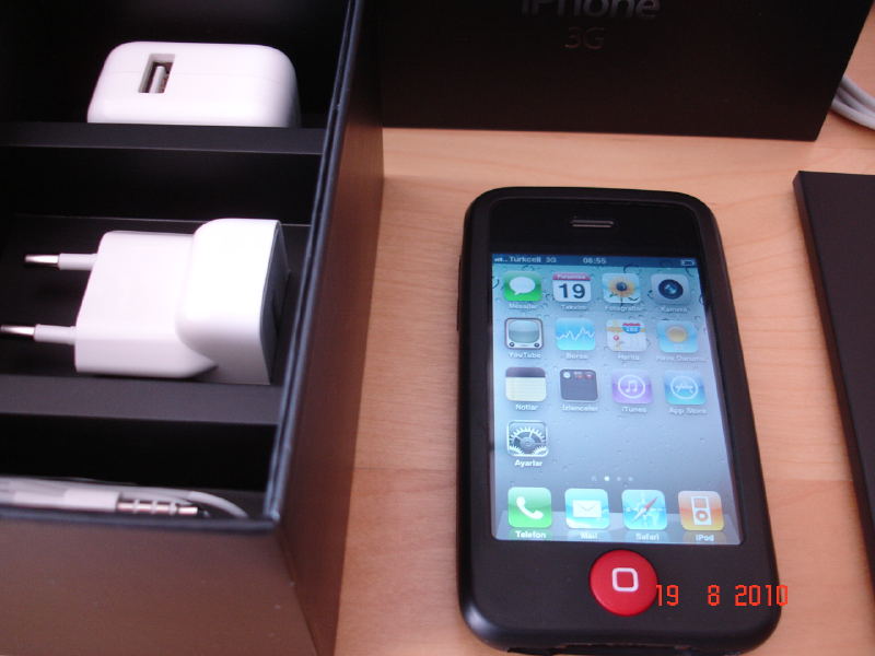  Turkcell'den Iphone 3G 8gb, tertemiz, garantili, kayıtlı, full aksesuarlı