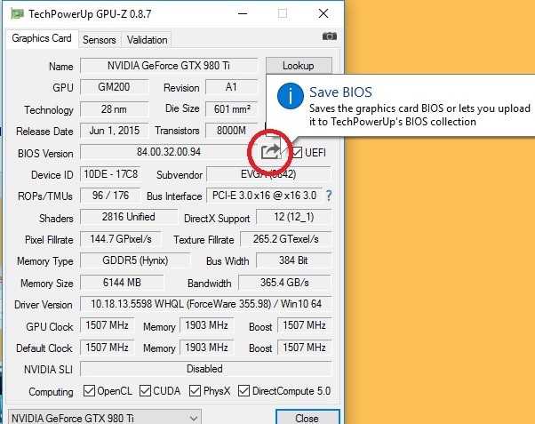  Evga 980Ti SC+ Bios Mod Hazır