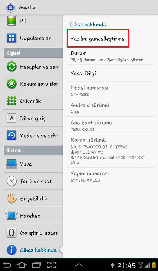  Samsung Galaxy Tab 2 7' - Telefon Görüşmesi Aktifleştirildi!