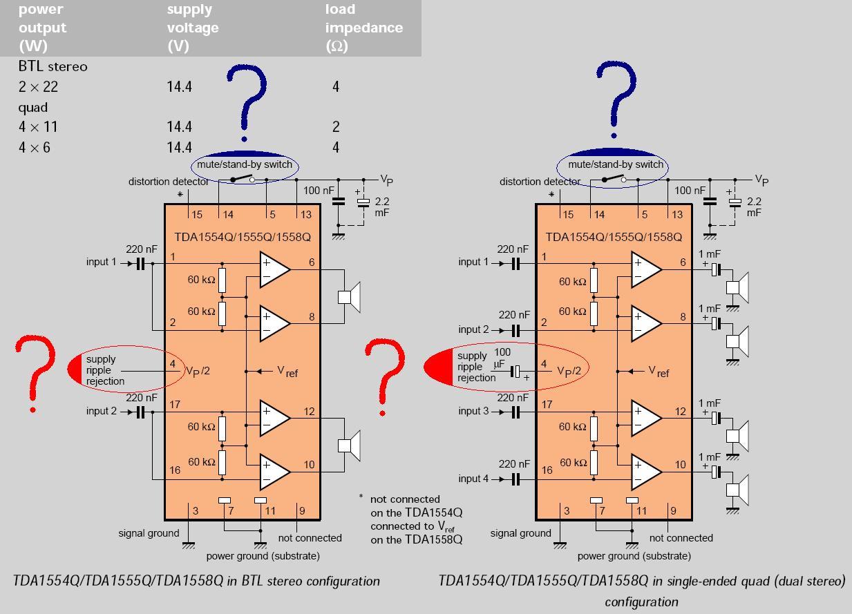 Tda1558q схема усилителя мощности