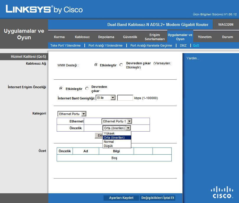  Linksys Cisco WAG320N Uydunet incelemesi (ps3'te medya paylaşımı ve mkv açma)