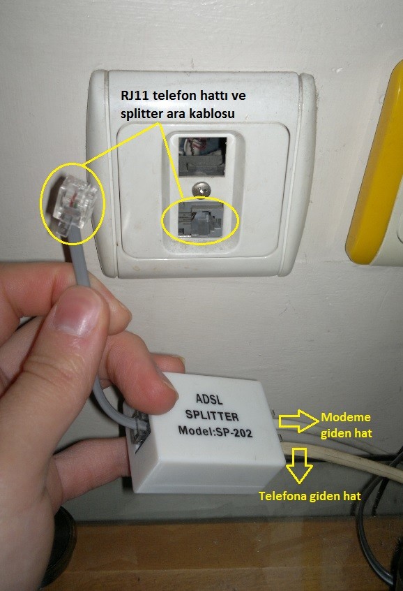  Ethernet kablosu ile telefon hattından modeme hat çekmek?