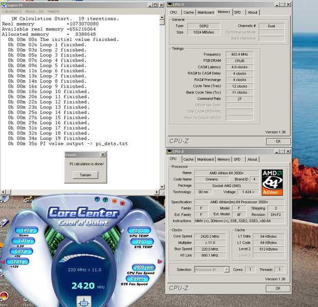  Athlon 64 x2 4200 performans değerleri..