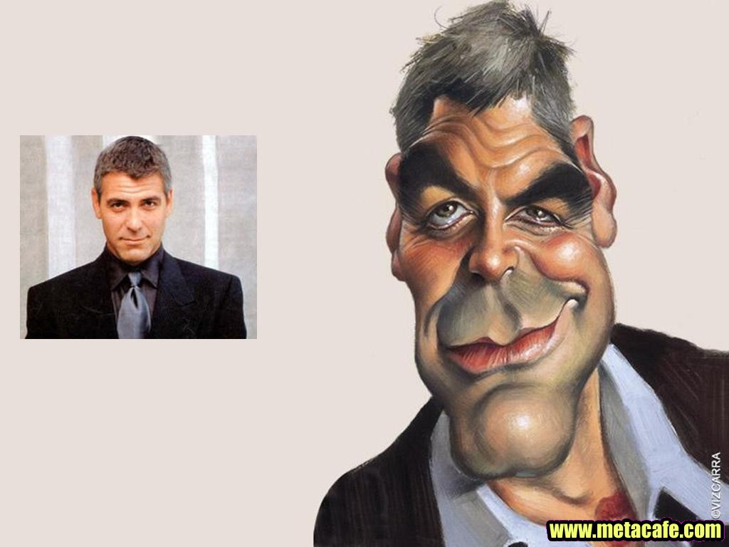 Изображение сатирического образа. Джордж Клуни шарж. Карикатуры на известных людей. Сатирические образы человека. Дружеские шаржи на знаменитостей.