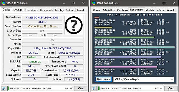 James Donkey JD240 SSD İncelemesi ve Benchmark Testleri