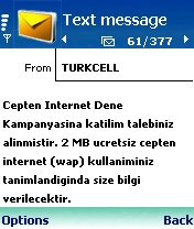  Turkcell'den 2 MB Ücretsiz Wap Kullanımı...