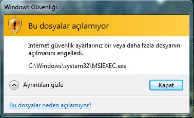 Windows 7 'Bu dosya açılamıyor hatası'