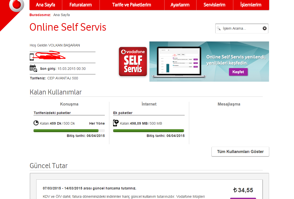  Online Self Servis Yenilendi + Heryöne Bedava Web Sms