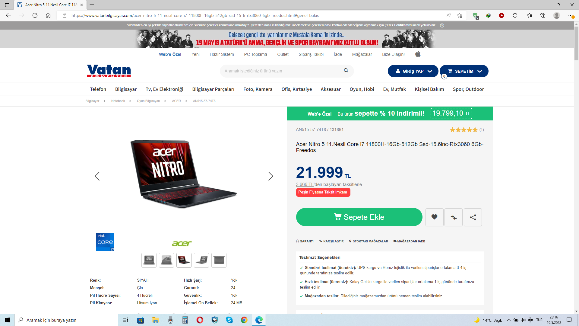 Oyuncu laptop tavsiyesi dolar daha fazla artmadan