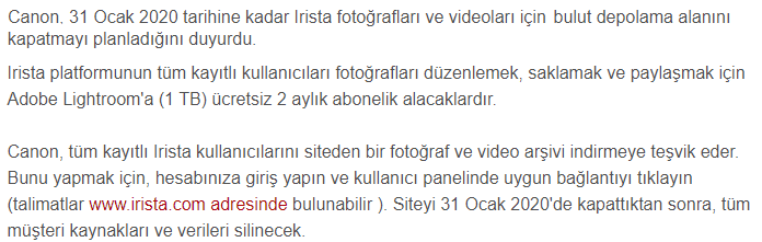 Canon Irısta