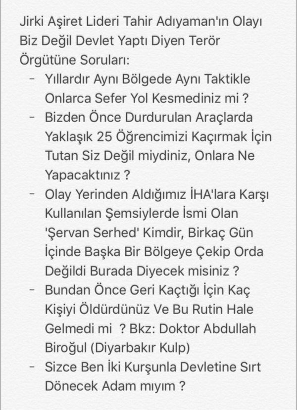  PKK'dan, Jirki Aşireti'ne Yanıt: Saldırıyı Biz Yapmadık