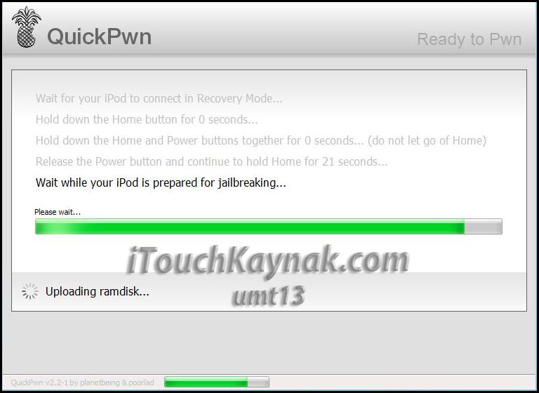  iPod Touch 1G FW 2.2 Jailbreak | Yöntem: QuickPwn 2.2