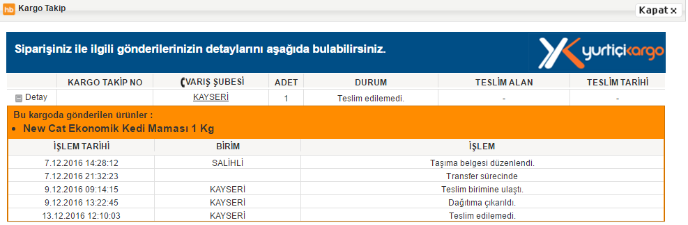  Yurtiçi Kargo sıktı artık