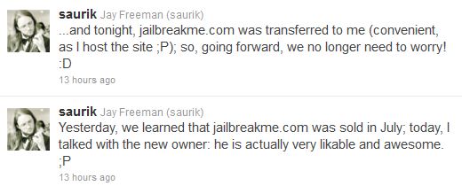  jailbreakme.com'i Saurik aldı, web-tabanlı JB yeniden güvenli