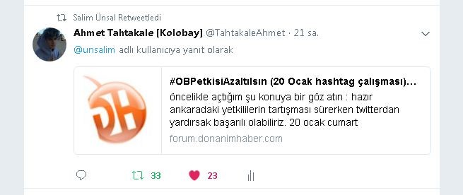 #OBPEtkisiAzaltılsın Tagına Gelen Destekler (Onur Soğuk , İnci Caps , Salim Ünsal , Behzat Hoca ...