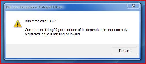  national geographic fotograf okulu Runtime error 339