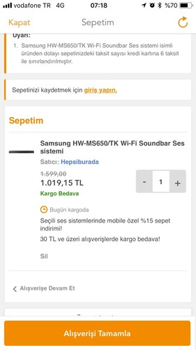 samsung hw ms650 sound+ premium soundbar 999 tl. 