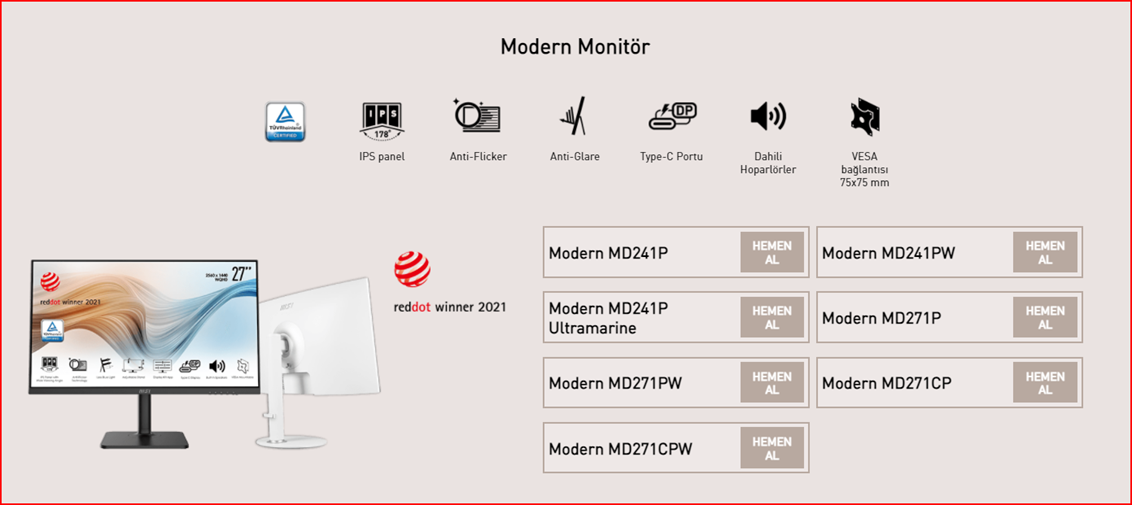 Seçili MSI PRO, Modern serisi Monitör ve AIO PC alımlarında 400TL değerinde D&R Kodu Hediyesi