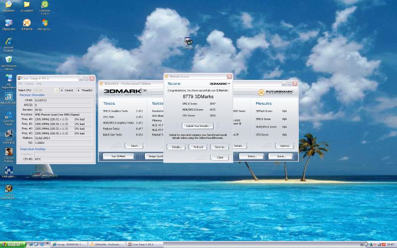  3DMARK06 TESTLERİ... Hayırlı Uğurlu Olsun