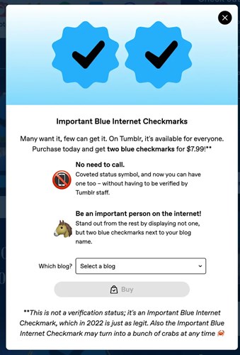 Şaka mı gerçek mi? Twitter'dan sonra Tumblr da mavi tik için 8 dolar isteyecek!