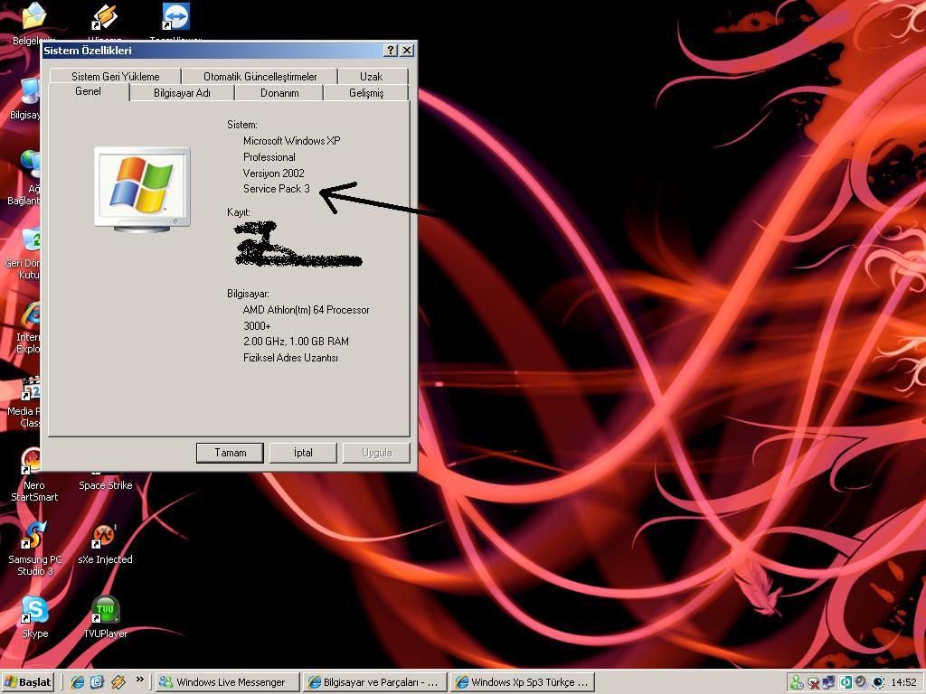  ('¯¨´*·~-.¸Windows Xp Sp3 Türkçe¸,.-~*´¨')