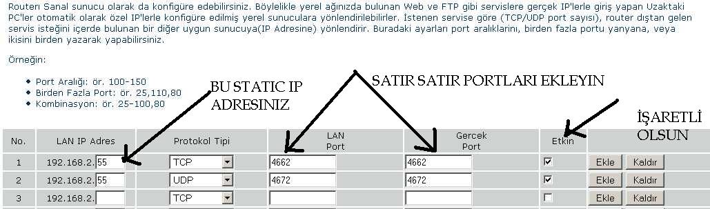  airties modem port açmak (emule için)