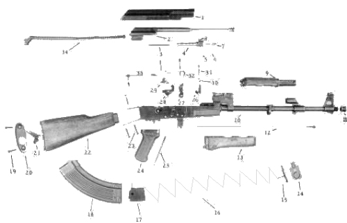 Ак 47 по частям чертеж