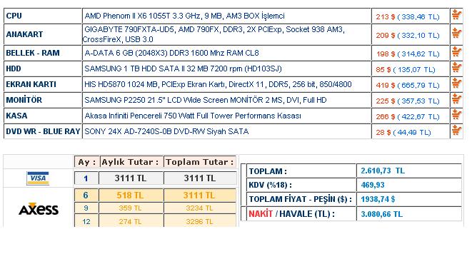  3300 tl ye pc. PSU yeterli mi?