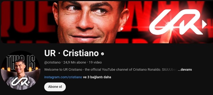 Ronaldo YouTube kanalı rekor üstüne rekor kırıyor, ilk gün altın plaketi aldı