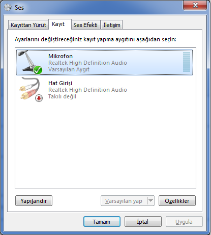  Mikrofon çalışmıyor yardım edin