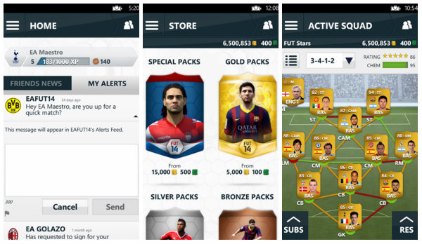 FIFA 14 için yardımcı uygulama Football Club, Windows Phone 8 için de yayınlandı